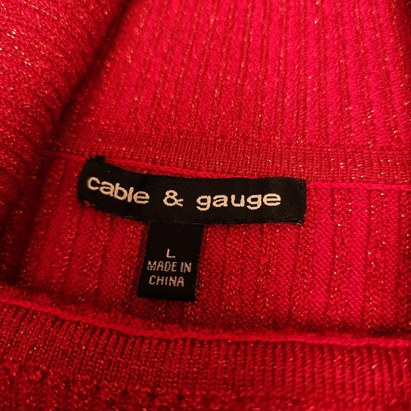 Red Sparkling Ribbed Sweater - Picture 13 of 13